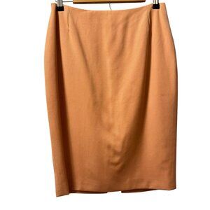 Vintage Gianni Versace Peach Wool Pencil Skirt Size 12 With Rayon Lining